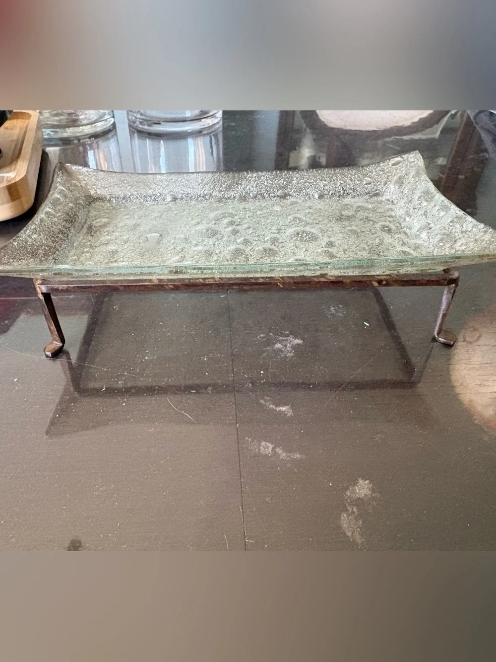 Clear Glass Bathroom Tray - Clear